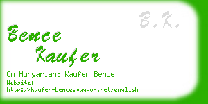 bence kaufer business card